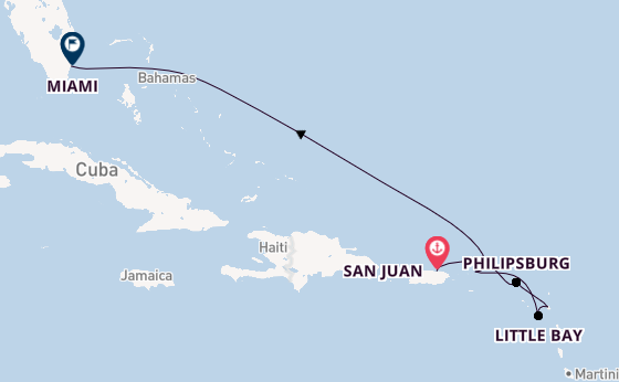 Caribbean vanaf San Juan, Puerto Rico met de EXPLORA I