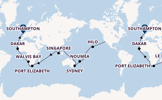 Round-the-World Trip from Australia with the Queen Victoria