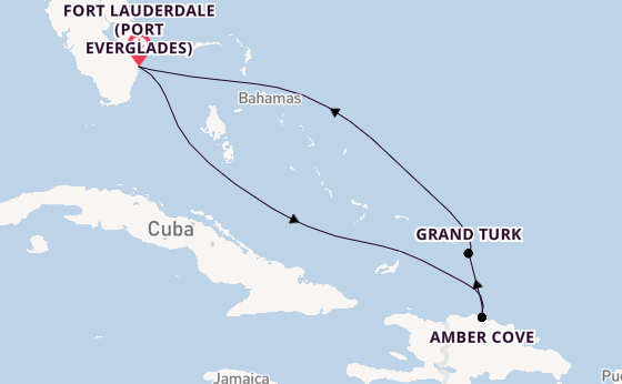 Caribbean from Fort Lauderdale (Port Everglades), Florida with the Emerald Princess