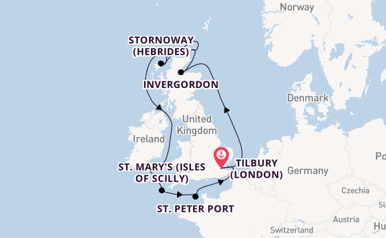 Cruising from Tilbury (London) with the Ambience