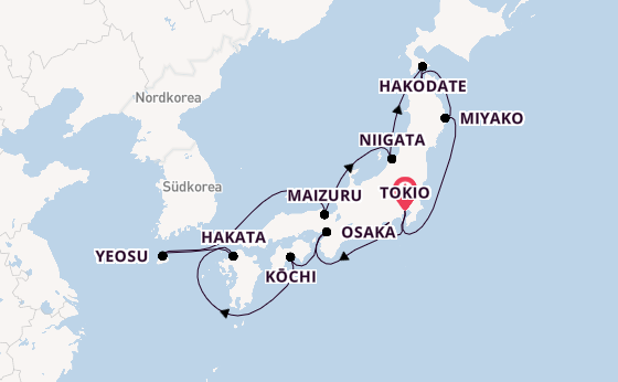 Japan ab Tokio, Japan auf der Noordam
