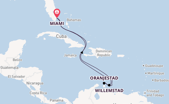 Southern Caribbean from Miami, Florida with the Carnival Venezia