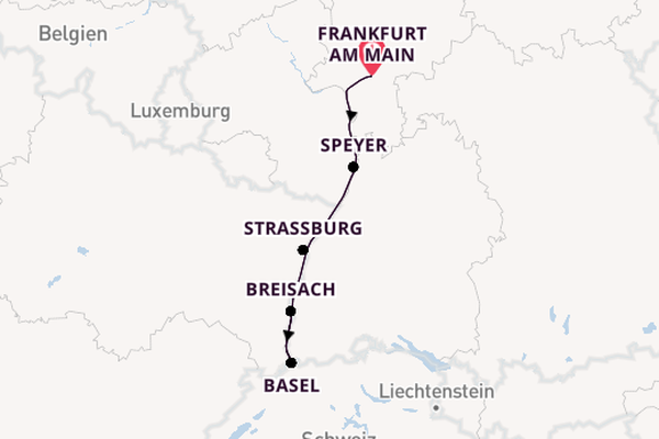 Rhein ab Frankfurt am Main, Deutschland auf der Andrea
