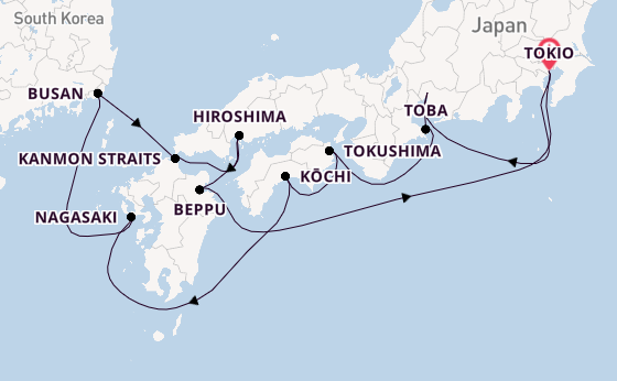 Japan vanaf Tokio, Japan met de Sapphire Princess