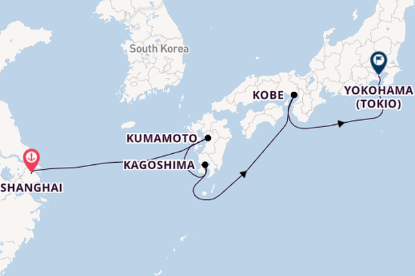 Japan vanaf Shanghai, China met de Spectrum of the Seas