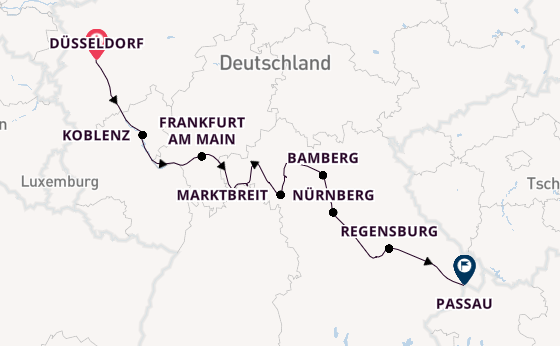 Main ab Düsseldorf, Deutschland auf der VIVA TIARA