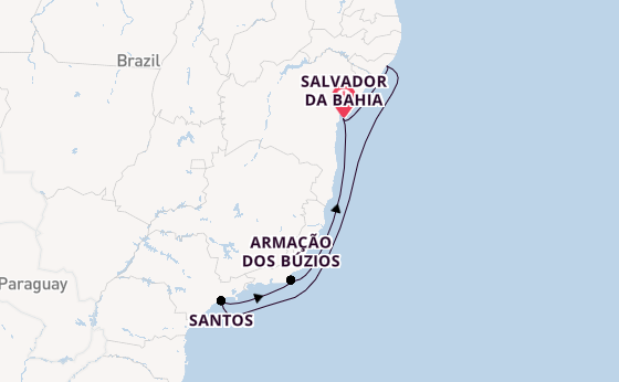 Brazil from Salvador da Bahia, Brazil with the MSC Virtuosa