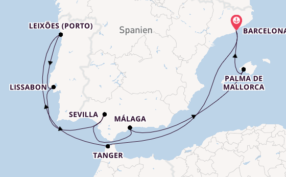 Westliches Mittelmeer ab Barcelona, Spanien auf der Celebrity Equinox