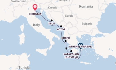 Eastern Mediterranean from Chioggia, Italy with the Viking Sky