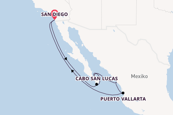 Mexikanische Riviera ab San Diego, USA auf der Norwegian Jade