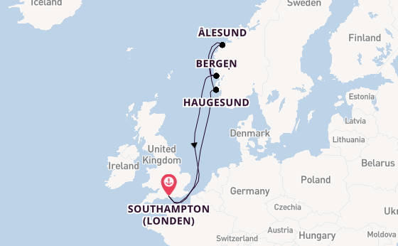 Noorwegen vanaf Southampton (Londen), Engeland met de Celebrity Apex