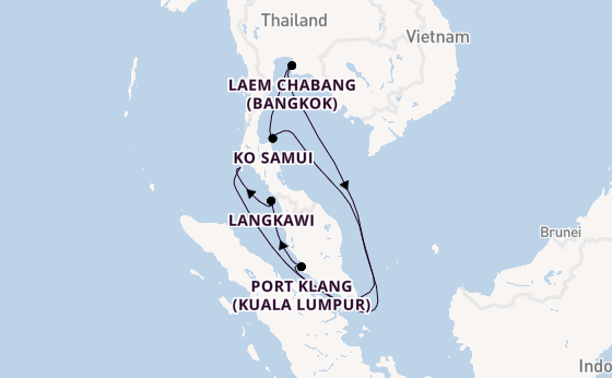 South East Asia from Singapore, Singapore with the Diamond Princess