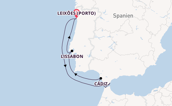 Portugal ab Leixões (Porto), Portugal auf der Mein Schiff 6