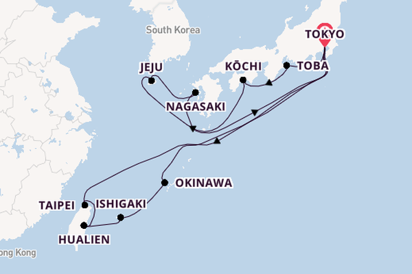 East Asia from Tokyo, Japan with the Diamond Princess