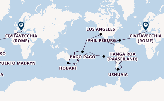 Wereldreizen vanaf Buenos Aires, Argentinië met de MSC Magnifica