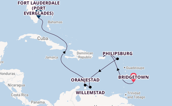 Caribbean from Bridgetown, Barbados with the Crown Princess