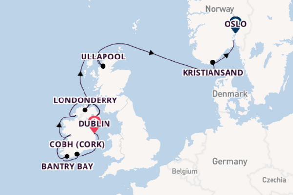 Cruising from Dublin to Oslo