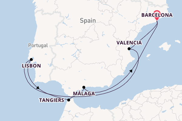 Western Mediterranean from Barcelona, Spain with the Oosterdam