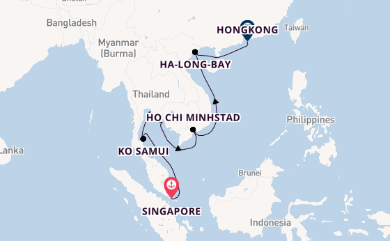 Zuidoost-Azië vanaf Singapore, Singapore met de Seven Seas Navigator