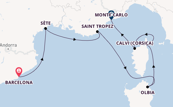 Westelijke Middellandse Zee vanaf Barcelona, Spanje met de Seabourn Ovation