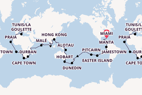 World Cruise from Miami, Florida with the Azamara Onward