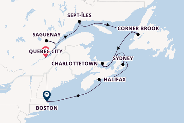 New England from Quebec City, Quebec, Canada with the Caribbean Princess