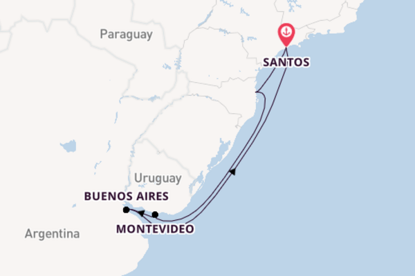 South America from Santos (São Paulo) with the MSC Seaview