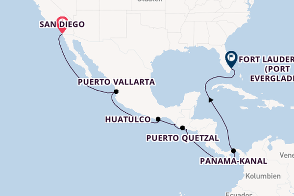 Mittelamerika ab San Diego, USA auf der Nieuw Amsterdam
