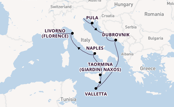Mediterranean Sea from Venice, Italy with the Silver Shadow