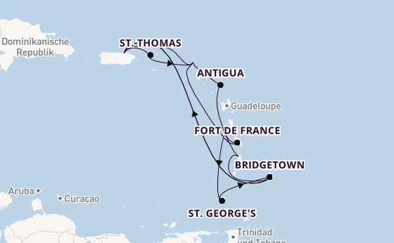 Karibik ab San Juan, Puerto Rico auf der Crown Princess