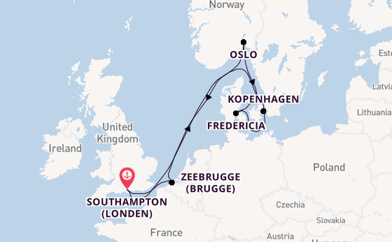 Engeland vanaf Southampton (Londen), Engeland met de MSC Meraviglia