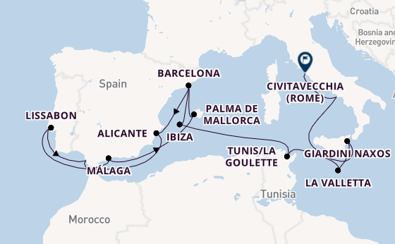 Westelijke Middellandse Zee vanaf Barcelona, Spanje met de EXPLORA II
