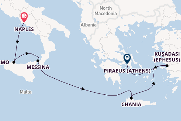 Mediterranean from Naples, Italy with the Sun Princess