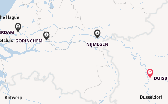 Waal vanaf Duisburg, Duitsland met de A-ROSA AQUA