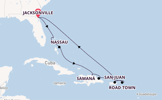Caribbean vanaf Jacksonville, Florida Verenigde Staten met de Norwegian Dawn