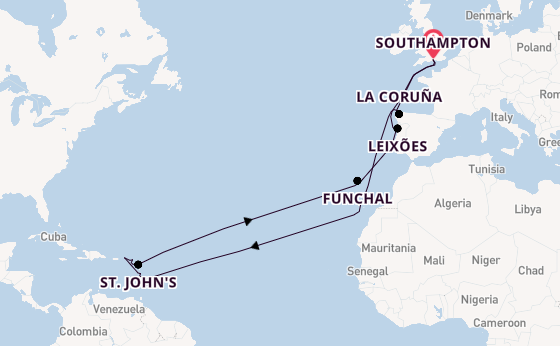 Caribbean from Southampton, England with the Bolette
