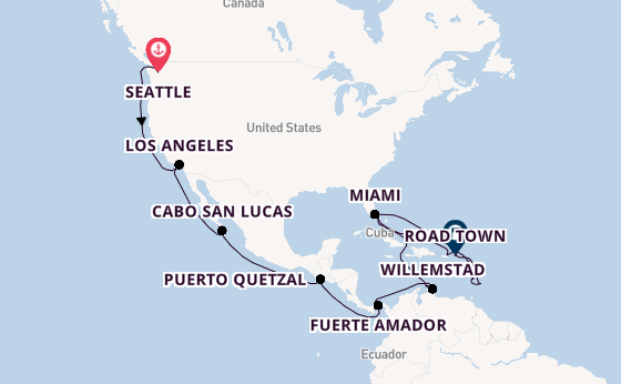 Caribbean vanaf Seattle, Verenigde Staten met de Queen Elizabeth