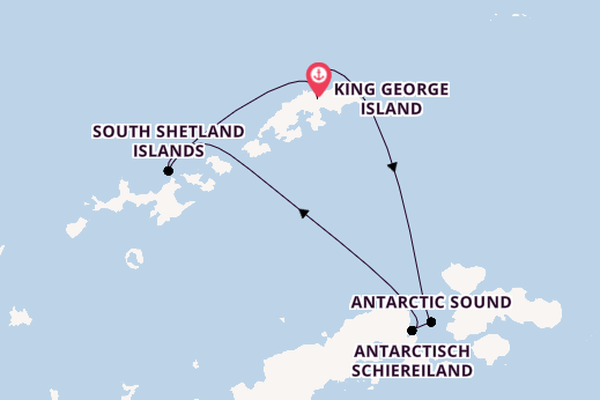 Antarctica vanaf King George Island, Antarctica met de Silver Endeavour
