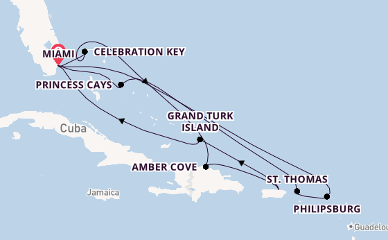Caribbean from Miami, Florida, USA with the Regal Princess