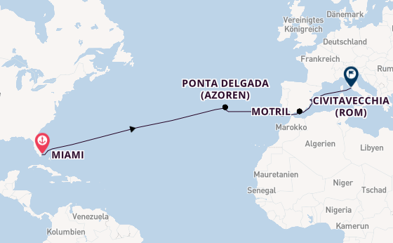Transatlantik ab Miami auf der Norwegian Viva