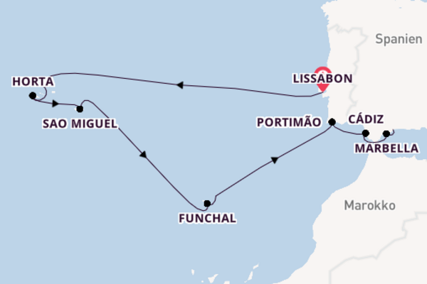 Von Lissabon über Porto Santo in 15 Tagen
