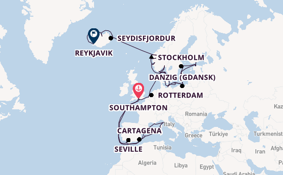 Western Mediterranean from Southampton, England with the Regal Princess