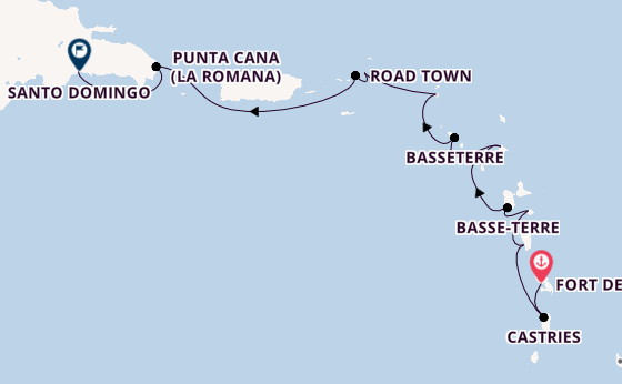 Karibik ab Fort de France, Martinique auf der VASCO DA GAMA