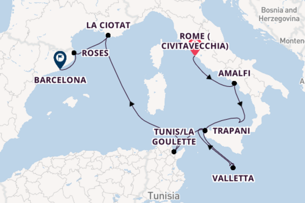 Western Mediterranean from Rome (Civitavecchia), Italy with the Seabourn Ovation 