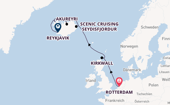 Arktis ab Rotterdam, Niederlande auf der Rotterdam