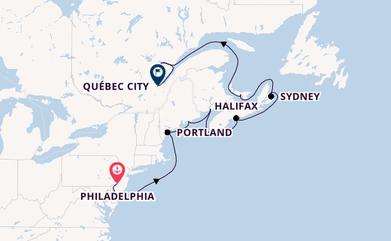 East Coast USA from Philadelphia, Pennsylvania, USA with the Norwegian Jewel