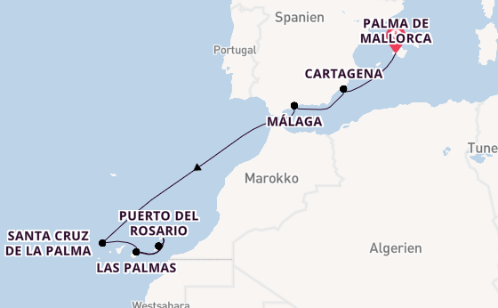 Kanarische Inseln ab Palma de Mallorca, Spanien auf AIDAcosma