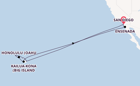 Polynesien ab San Diego, USA auf der Koningsdam