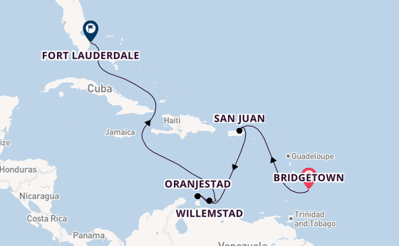 Caribbean vanaf Bridgetown, Barbados met de Emerald Princess