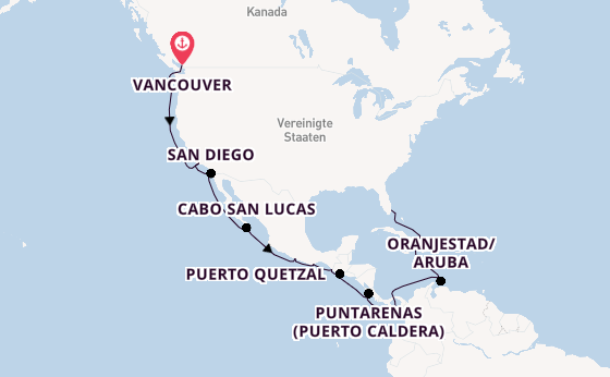 Mexikanische Riviera ab Vancouver, Kanada auf der Eurodam